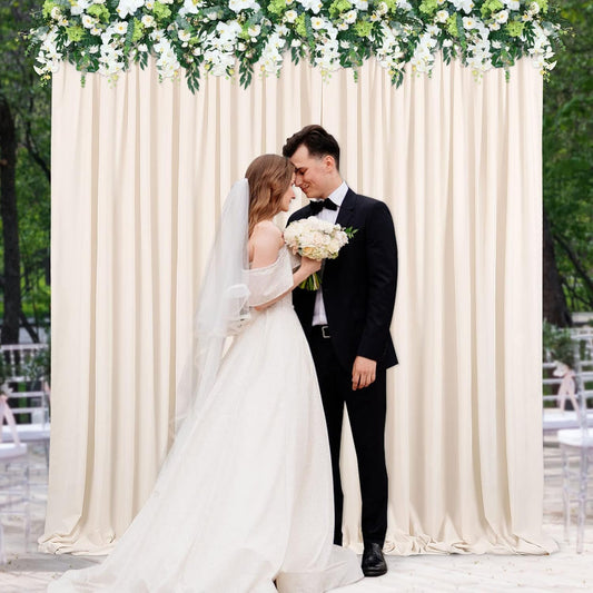 10Ft X 8Ft Champagne Backdrop Curtains for Parties Deep Champagne Backdrop Drape for Birthday Wedding 2 Panels 5Ft X 8Ft