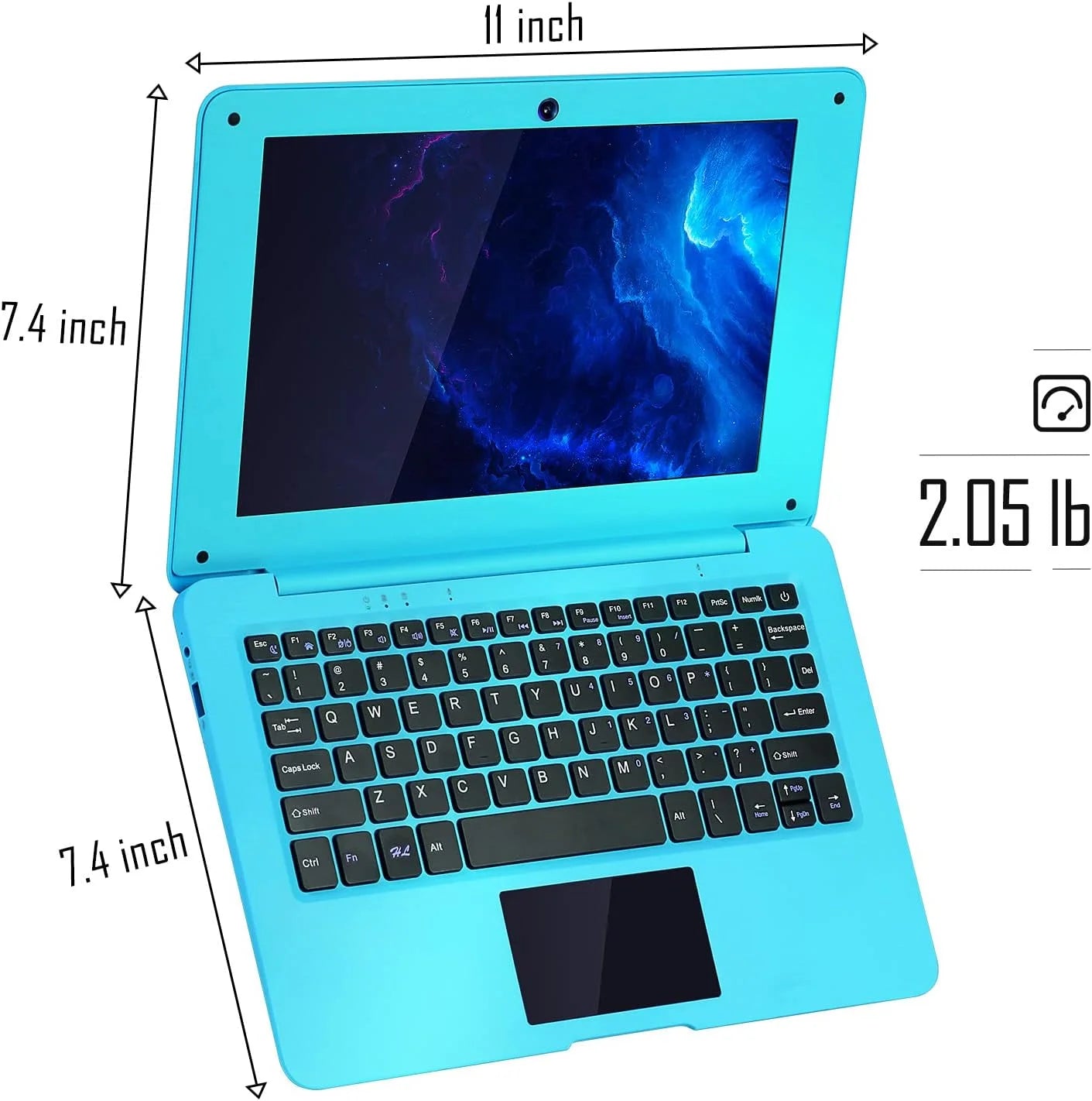 Laptop Computer-10.1" Inch Kids Laptop Powered by Android 7.1.1 OS, 2Gb Ram +32Gb, Bluetooth, Wi-Fi- Blue