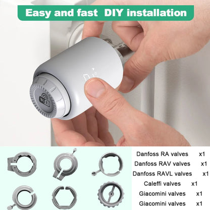 Tuya Smart Home Wifi Thermostatic Valve Radiator Smart TRV Radiator Head Valve Wifi Thermostat Alexa Google Home Smart Life