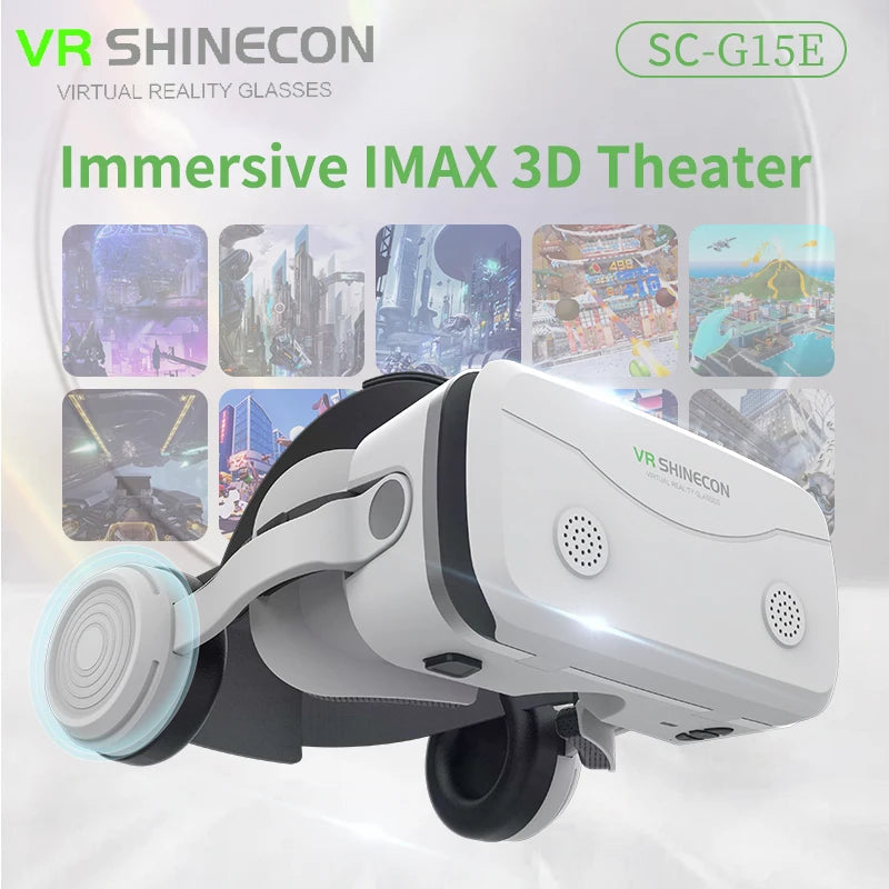 Virtual Reality VR Glasses 3D Headset Devices Viar Helmet Goggles Lenses Smart for Smartphones Phone Mobile Realidade Headphone