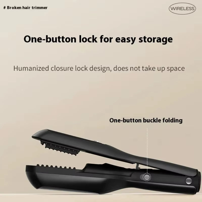2 in 1 Hair Ends Trimmer Split Remover Negative Ions Smooth Hair Straightener Iron Flat Rechargeable Hair Fork Trimmer Clipper