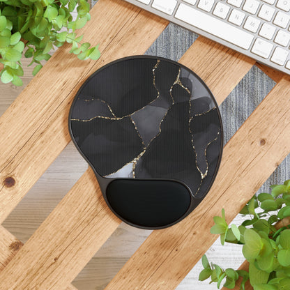 Ergonomic Mouse Pad with Wrist Rest – Obsidian Vein