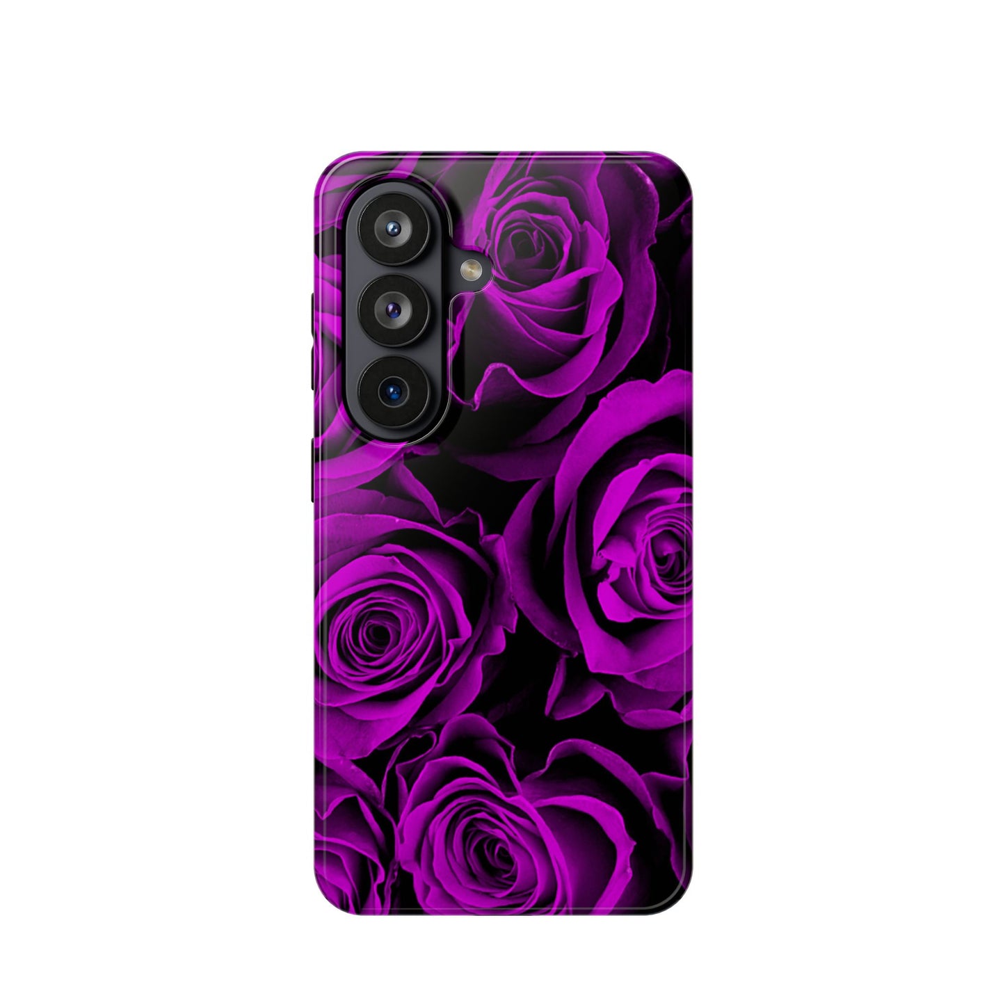Impact-Resistant Phone Case – Amethyst Roses