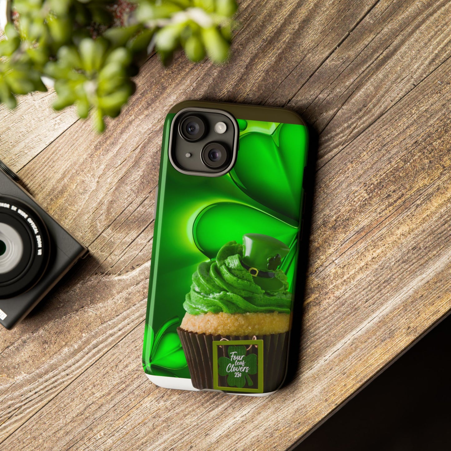 Protective Phone Case – Lucky Clover Cupcake St. Patrick’s Day Design