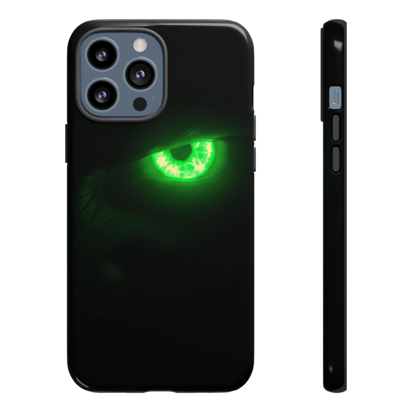 Protective Phone Case – Neon Green Monster Eyes