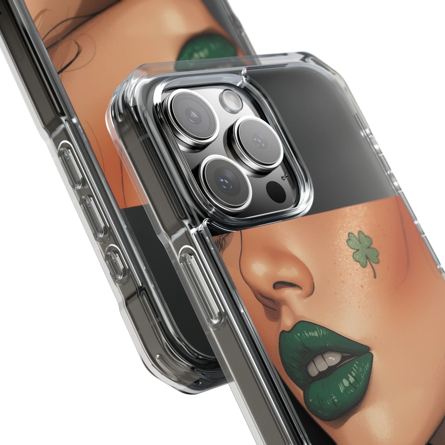 Clear Magnetic Phone Case – Slim Protection with “Kiss Me I’m Irish” Print