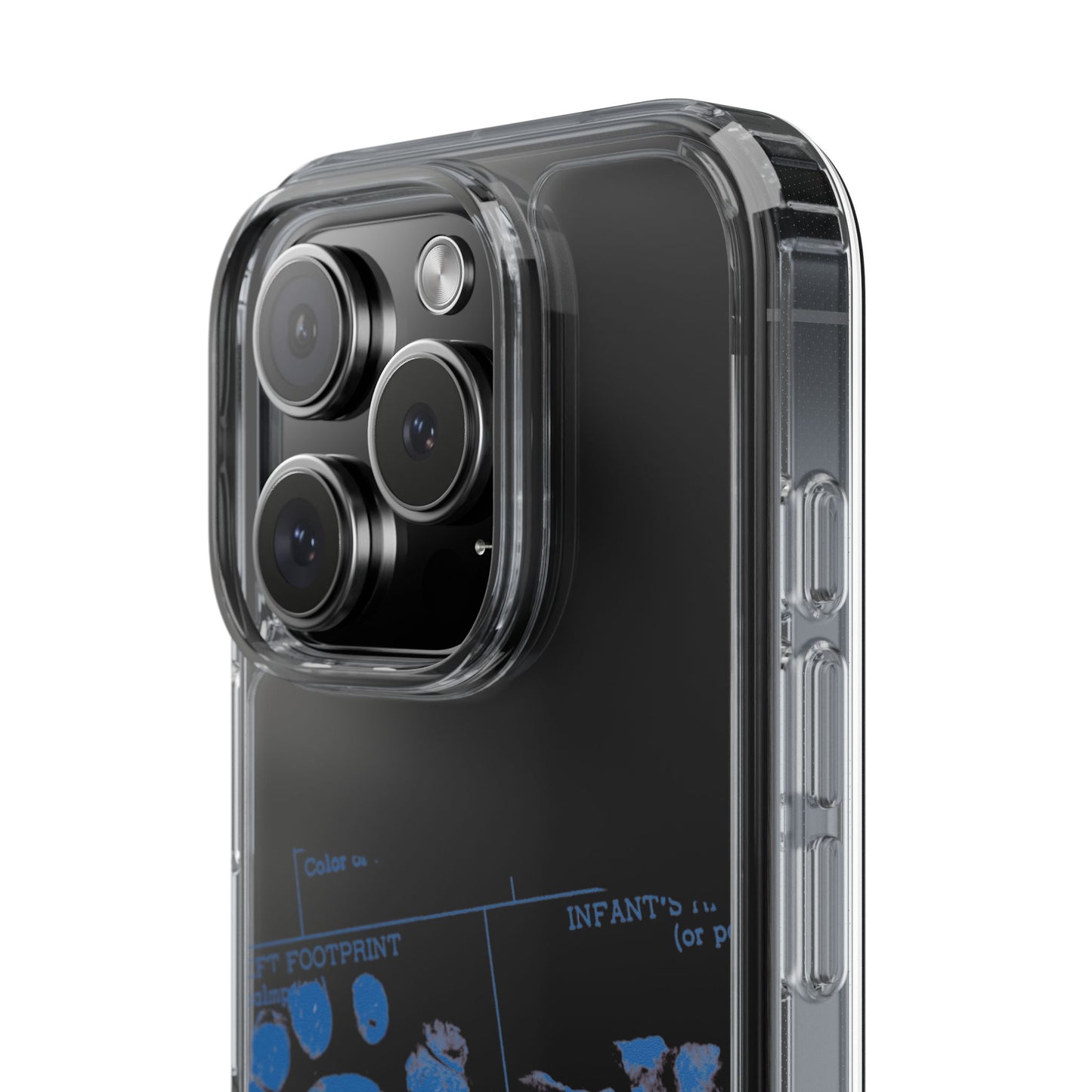 Clear Phone Case – Mom’s Little Blue Footprints