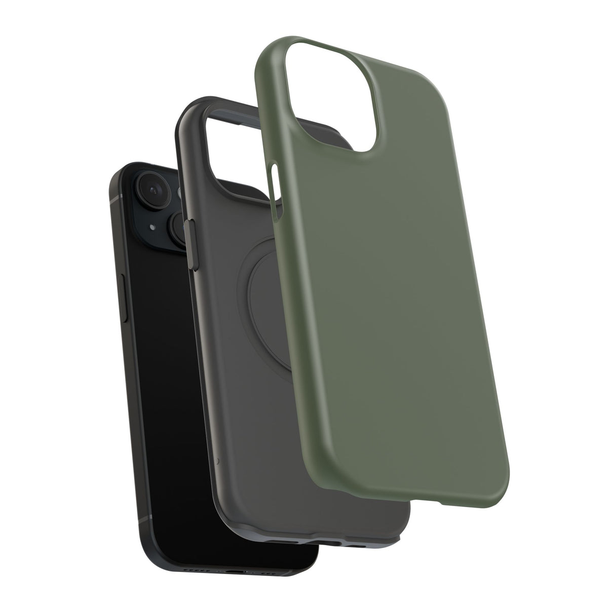 Impact-Resistant Phone Case — Military Green Protective Shockproof Cover