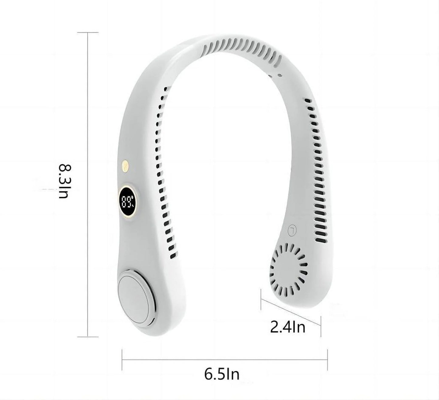 New Portable Neck Fan, Hands Free Bladeless Fan,5 Speeds USB Powered Desk Fan Rechargeable Headphone Design Wearable Personal Fan