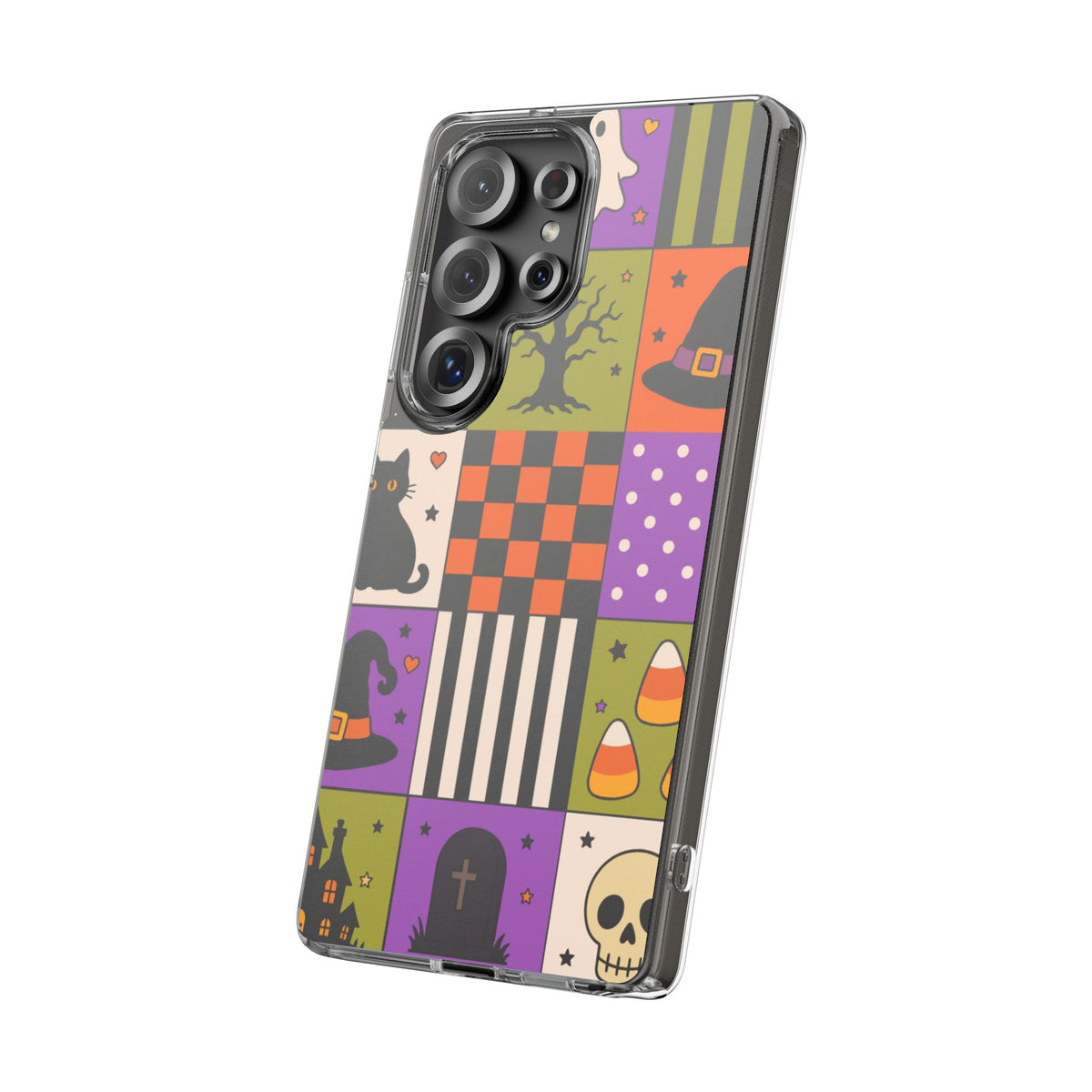 Clear Phone Case – Spooky Patchwork