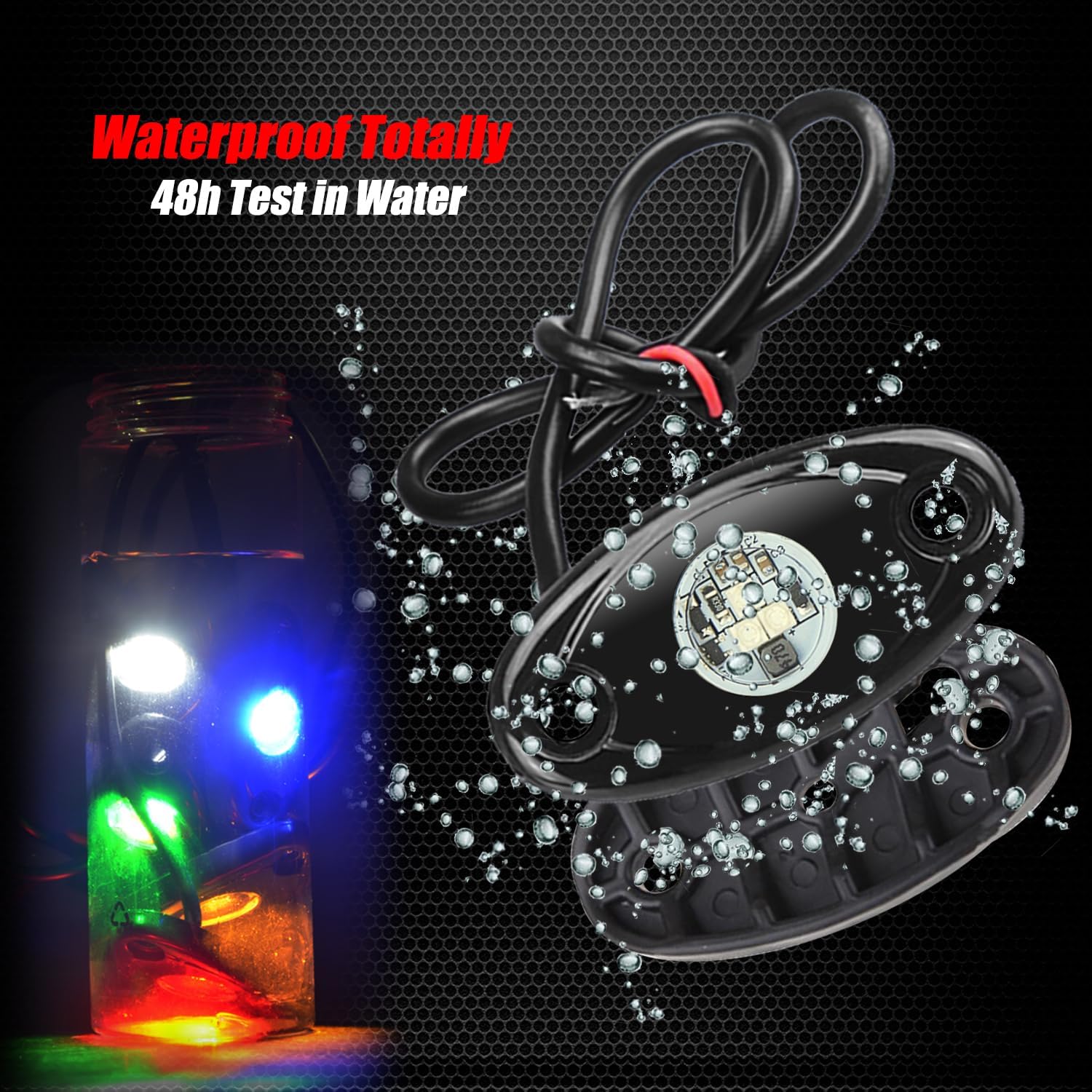 2 Pods LED Rock Lights,  Waterproof LED Neon Underglow Light for Car Truck ATV UTV SUV Offroad Boat Underbody Glow Trail Rig Lamp (Blue)
