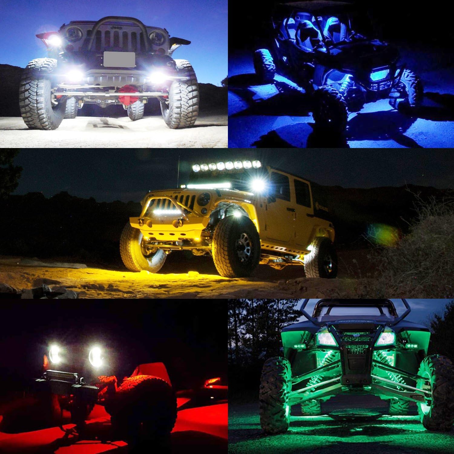 2 Pods LED Rock Lights,  Waterproof LED Neon Underglow Light for Car Truck ATV UTV SUV Offroad Boat Underbody Glow Trail Rig Lamp (Blue)