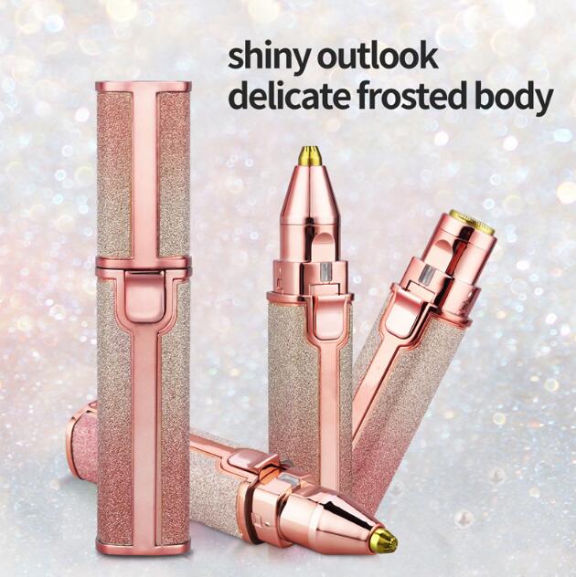 2-in-1 Mini Shaver & Eyebrow Trimmer – USB Rechargeable, Built-In Light, Travel Size Matte Design