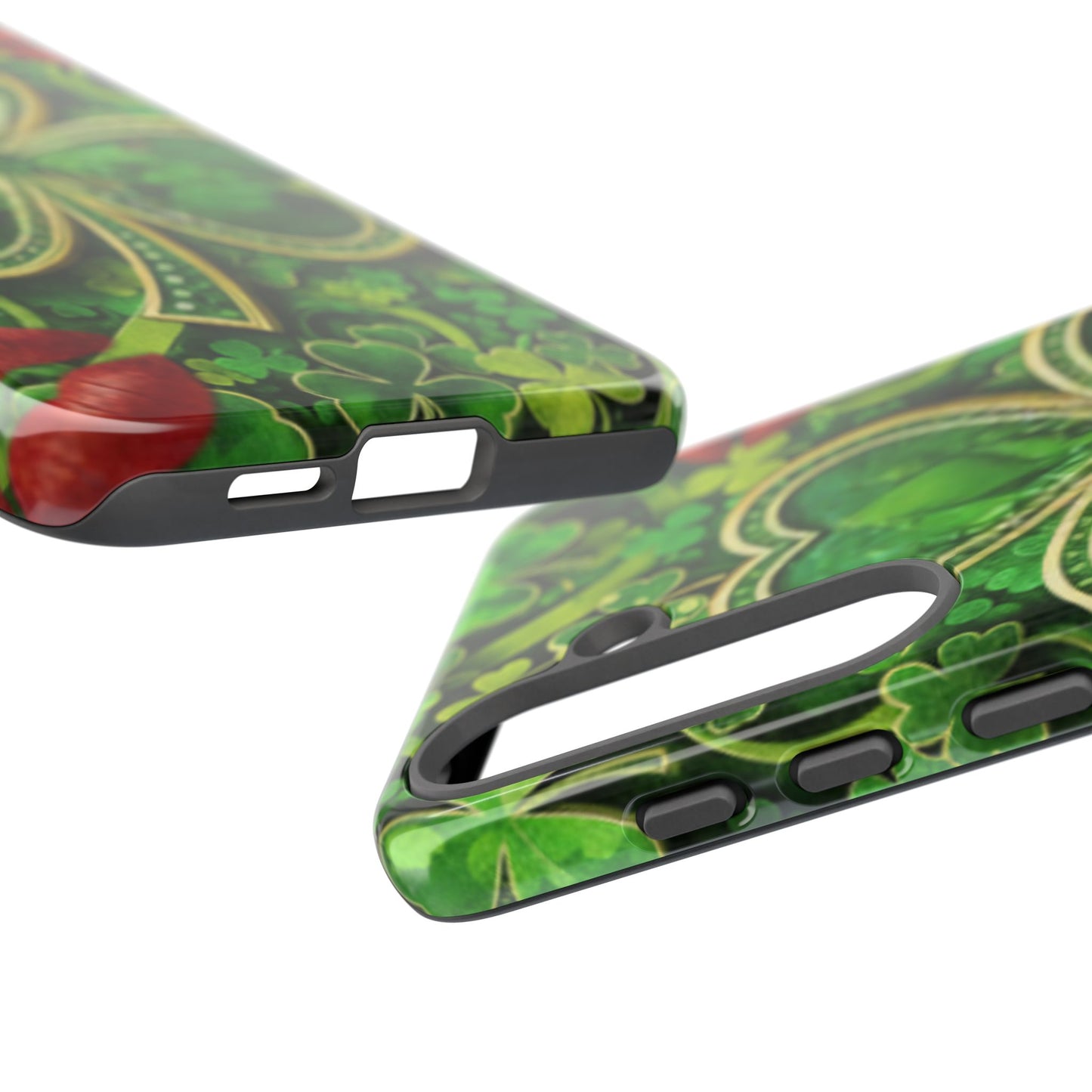 Tough Phone Case – Dual-Layer Protection with Shamrock Print