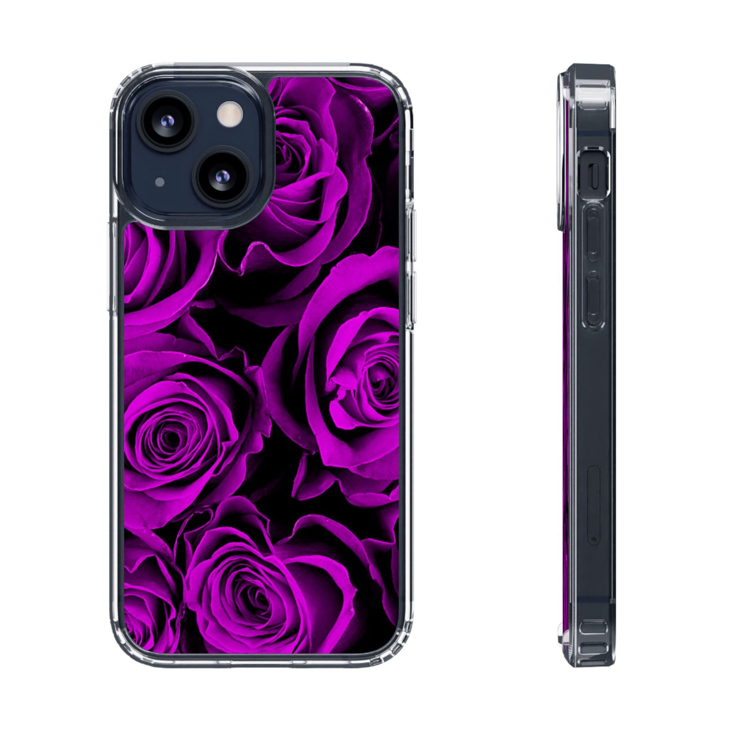 Clear Phone Case – Amethyst Roses