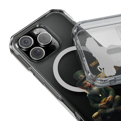 Clear Magnetic Phone Case – “Shillings on Shillings” Leprechaun Design