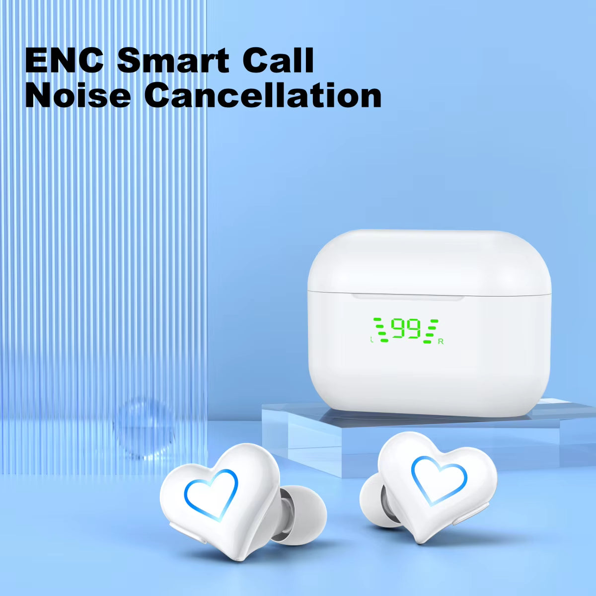 New Heart Shaped Wireless Bluetooth Headphones Wireless Earbuds Cute Music Headphones Pretty Girls like Bluetooth Headphones