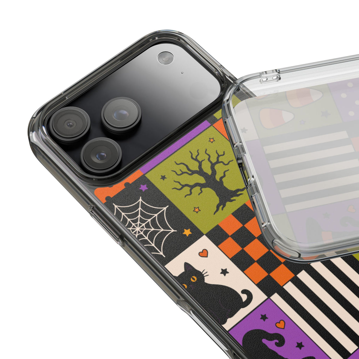 Clear Phone Case – Spooky Patchwork