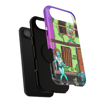 Zombie Arcade Phone Case — Colorful Cartoon Horror Impact-Resistant iPhone Cover