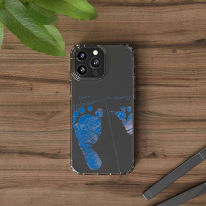 Clear Phone Case – Mom’s Little Blue Footprints