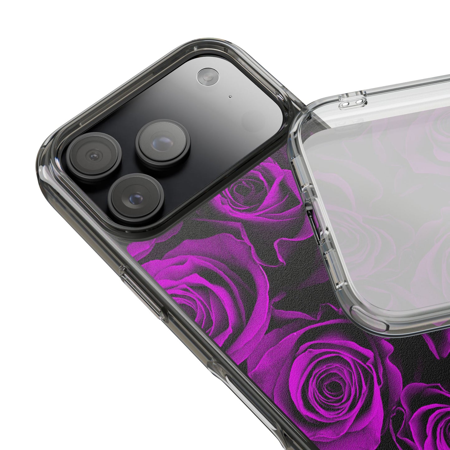 Clear Phone Case – Amethyst Roses