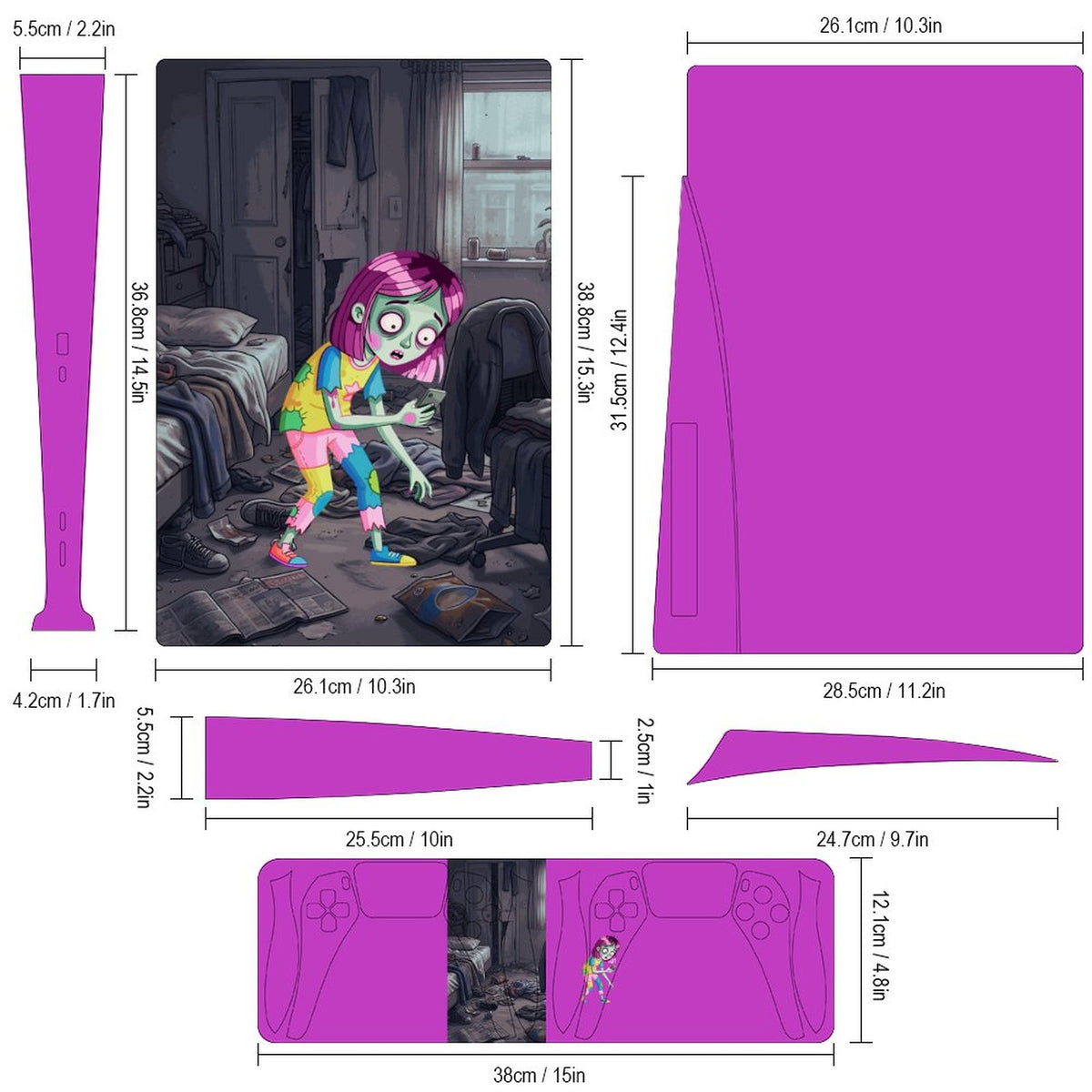 Console Skin Kit – Game Over – Compatible with PlayStation 5 Disc Edition
