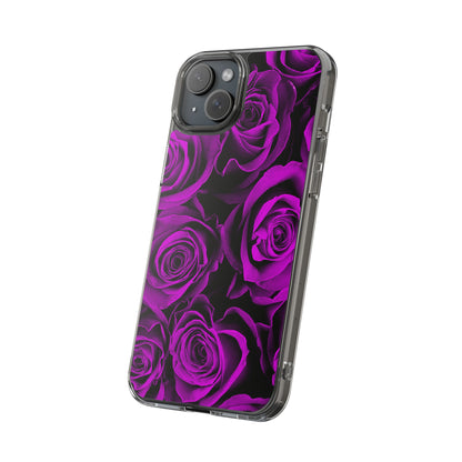 Clear Phone Case – Amethyst Roses