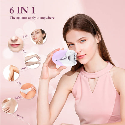 Hair Epilator Removal for Women, USB Rechargeable Hair Remover Electric Tweezers, Cordless Epilator for Women Face Hair Remover with Light，Hair Rmoval with Portable and Compact Design