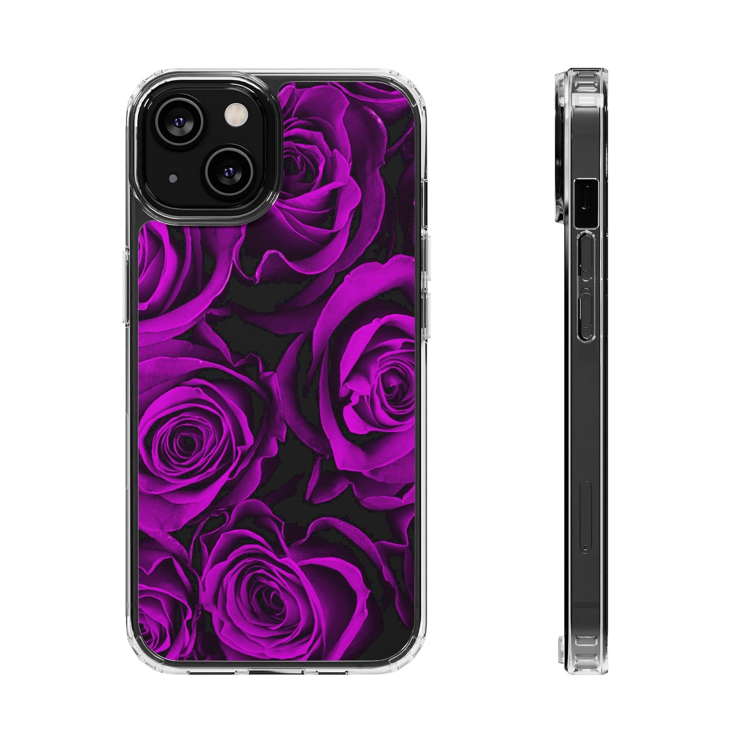 Clear Phone Case – Amethyst Roses