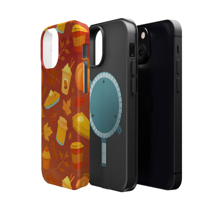 Autumn Treats Magnetic Phone Case — Fall Coffee & Pastry Protective Cover