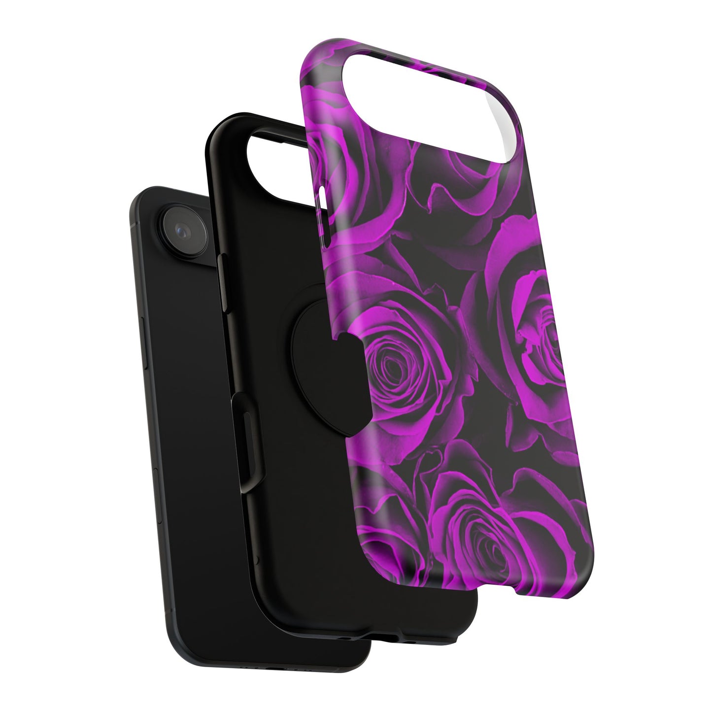 Impact-Resistant Phone Case – Amethyst Roses