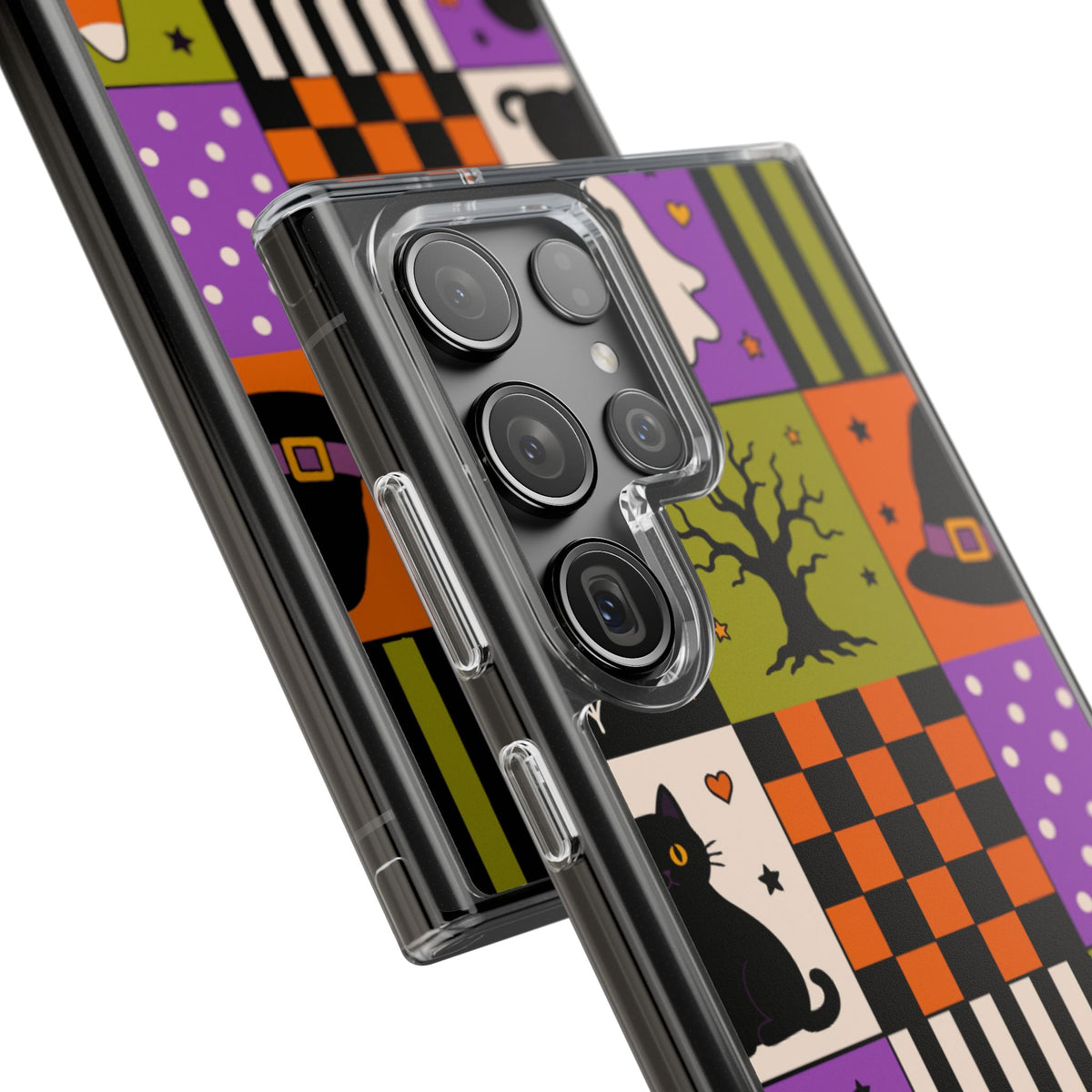 Clear Phone Case – Spooky Patchwork