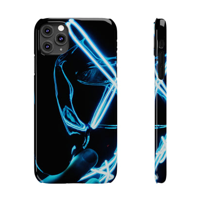 Neon Boba Slim Phone Case – Blue LED Tea Art