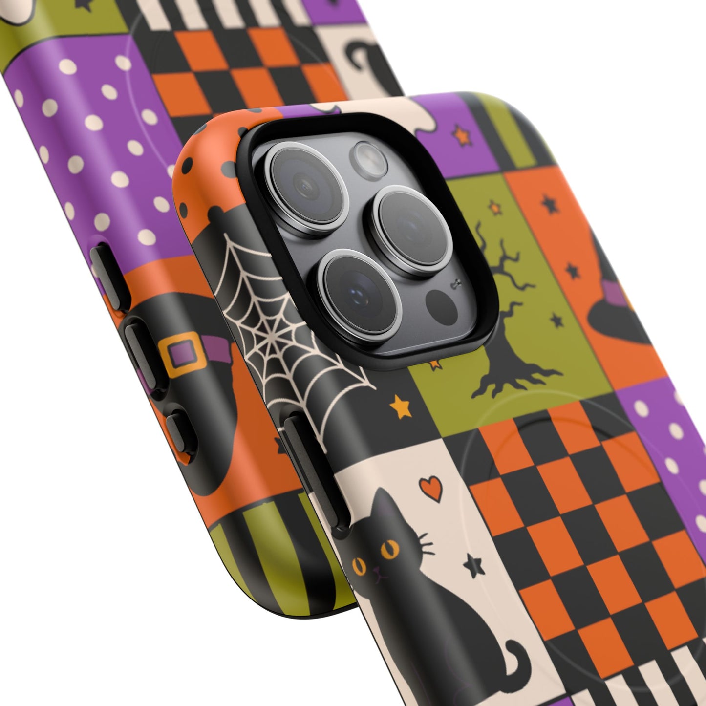 Protective Magnetic Phone Case – Spooky Patchwork