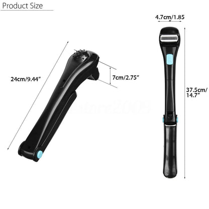 Men Electric Back Hair Shaver Depilation Manual Cordless Foldable Body Hair Trimmer Hair Removal Tool Shower