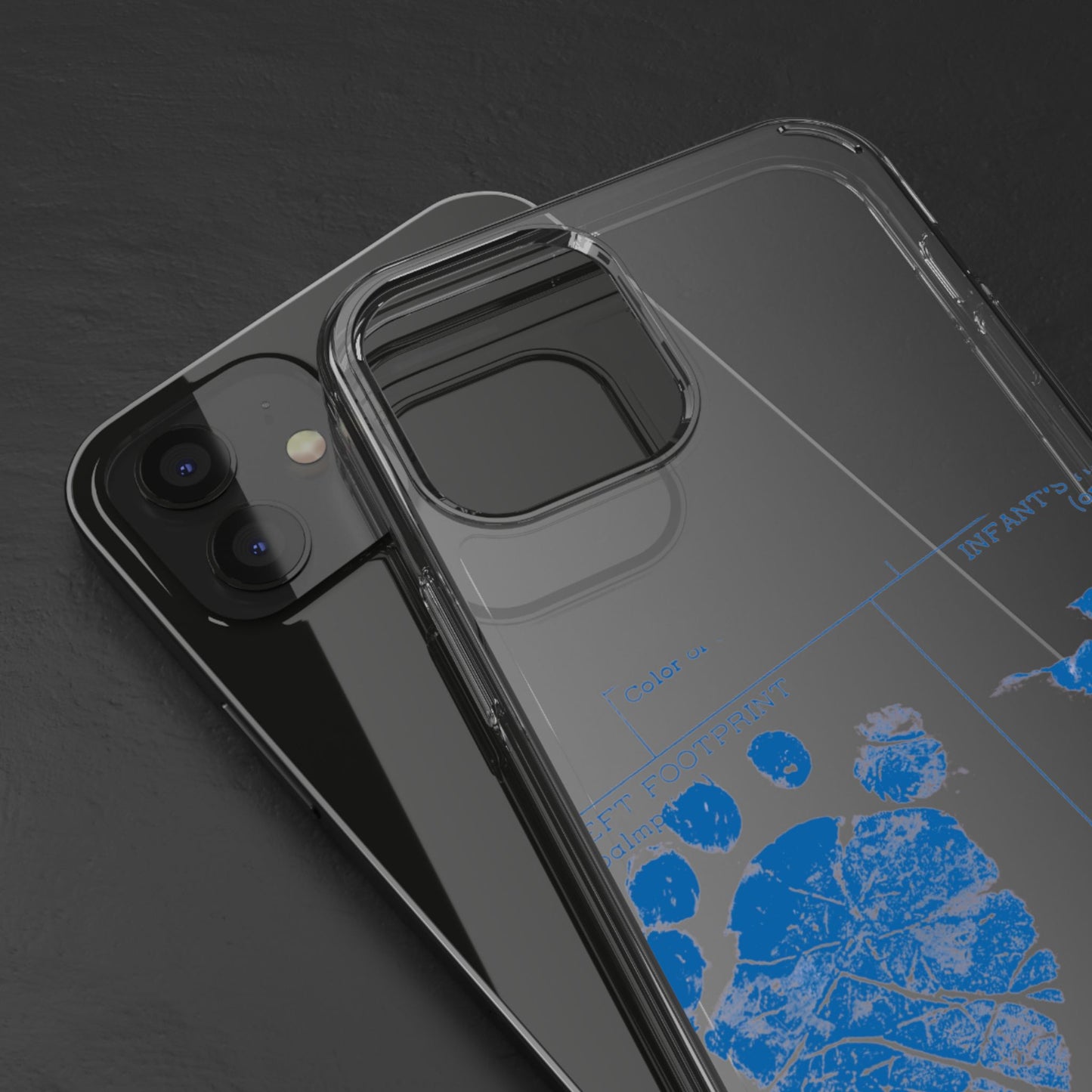 Clear Phone Case – Mom’s Little Blue Footprints
