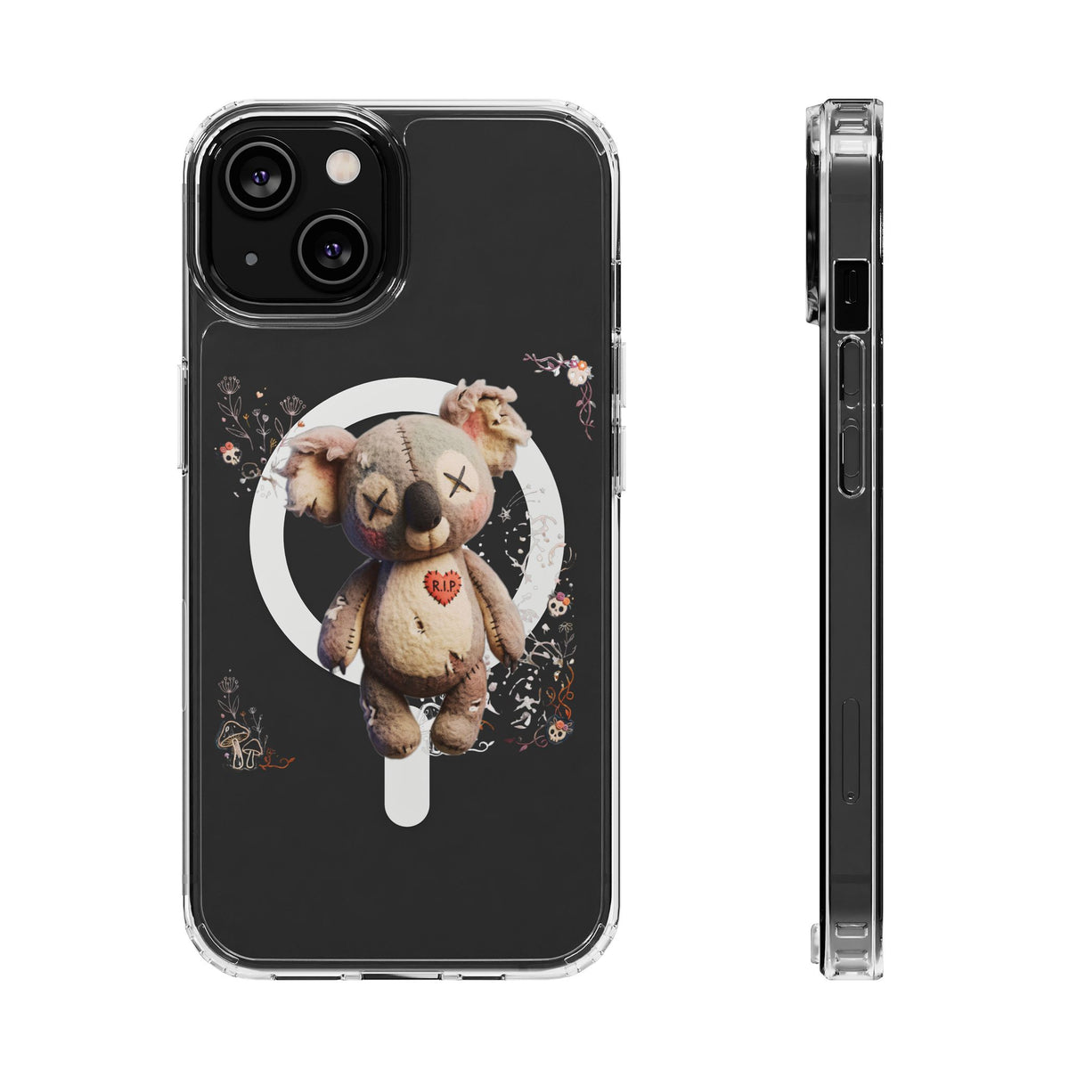 Clear Magnetic Phone Case – Cursed Cuddles – Compatible with iPhone 13–16 Series