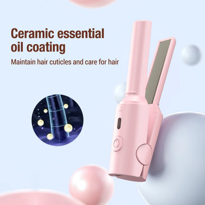 USB Portable Mini Hair Straightener Curler Professional Hair Straightening Curling Irons Women Hair Wave Flat Iron Styling Tools