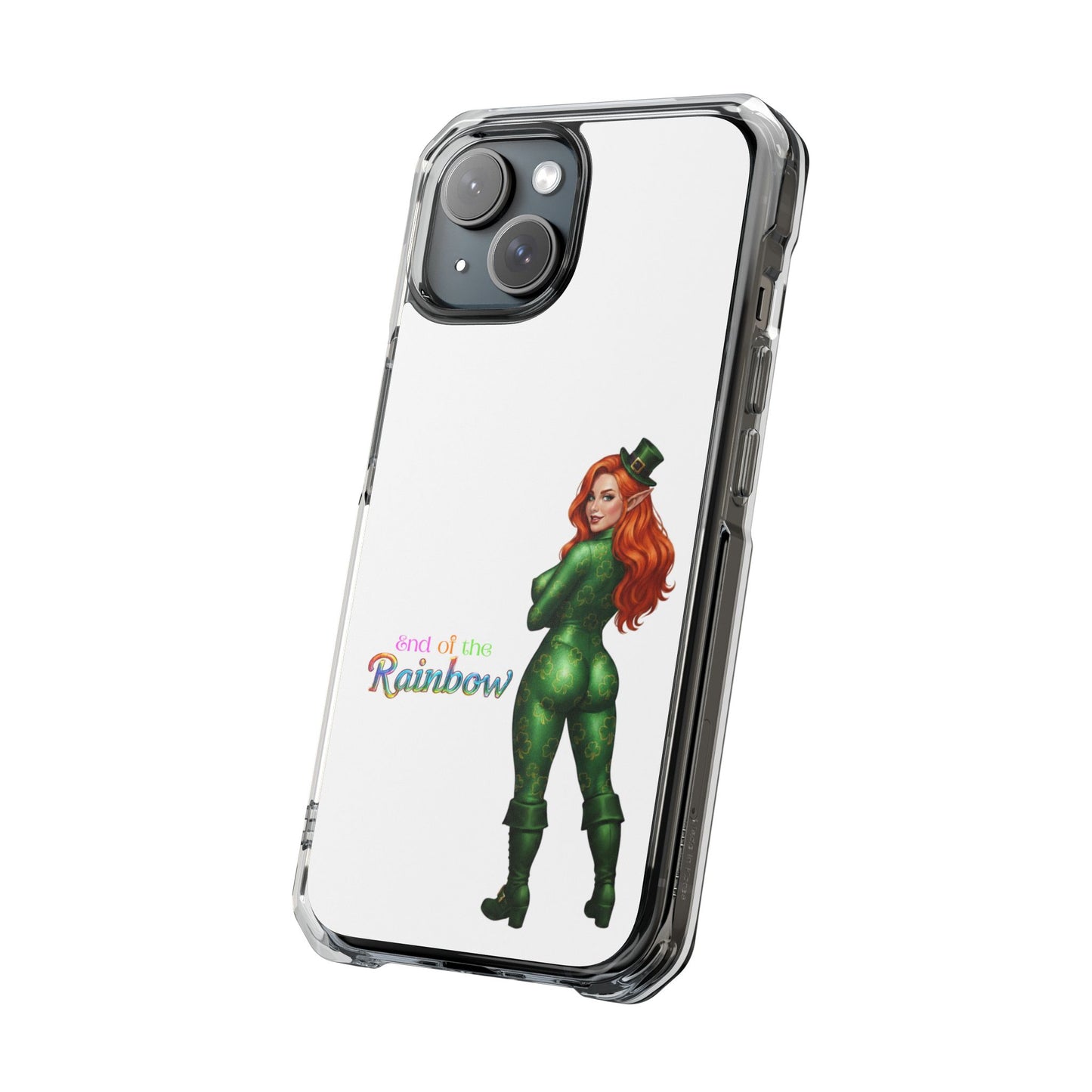 Clear Magnetic Phone Case – “End of the Rainbow” St. Patrick’s Day Design