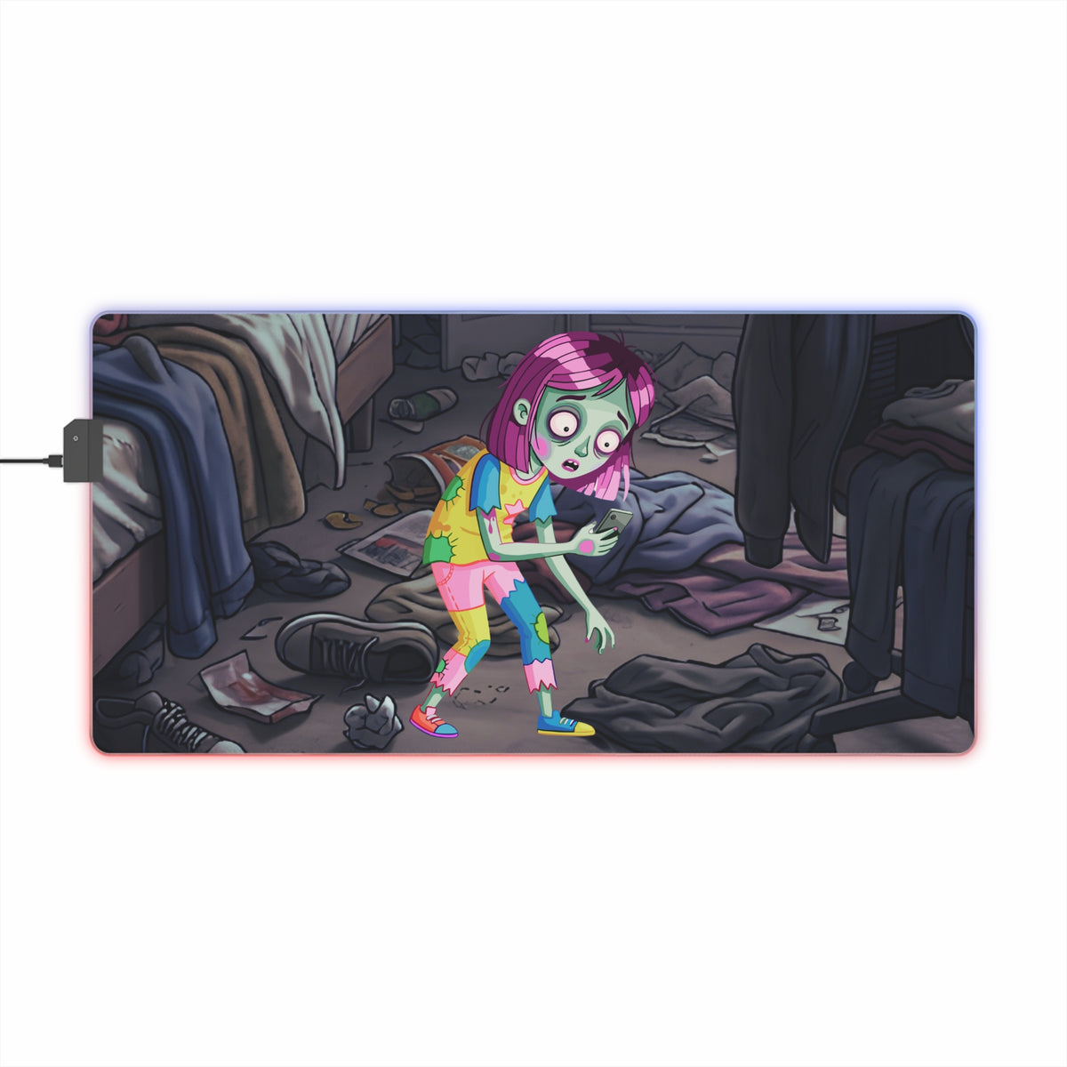 Gaming LED Desk Mat – Game Over