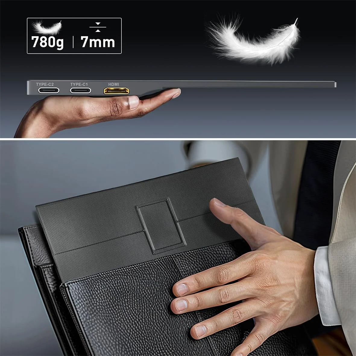 15.6"Ptotable Monitor 1920* 1080P FHD IPS 60Hz Computer Monitor with Smart Case, Black