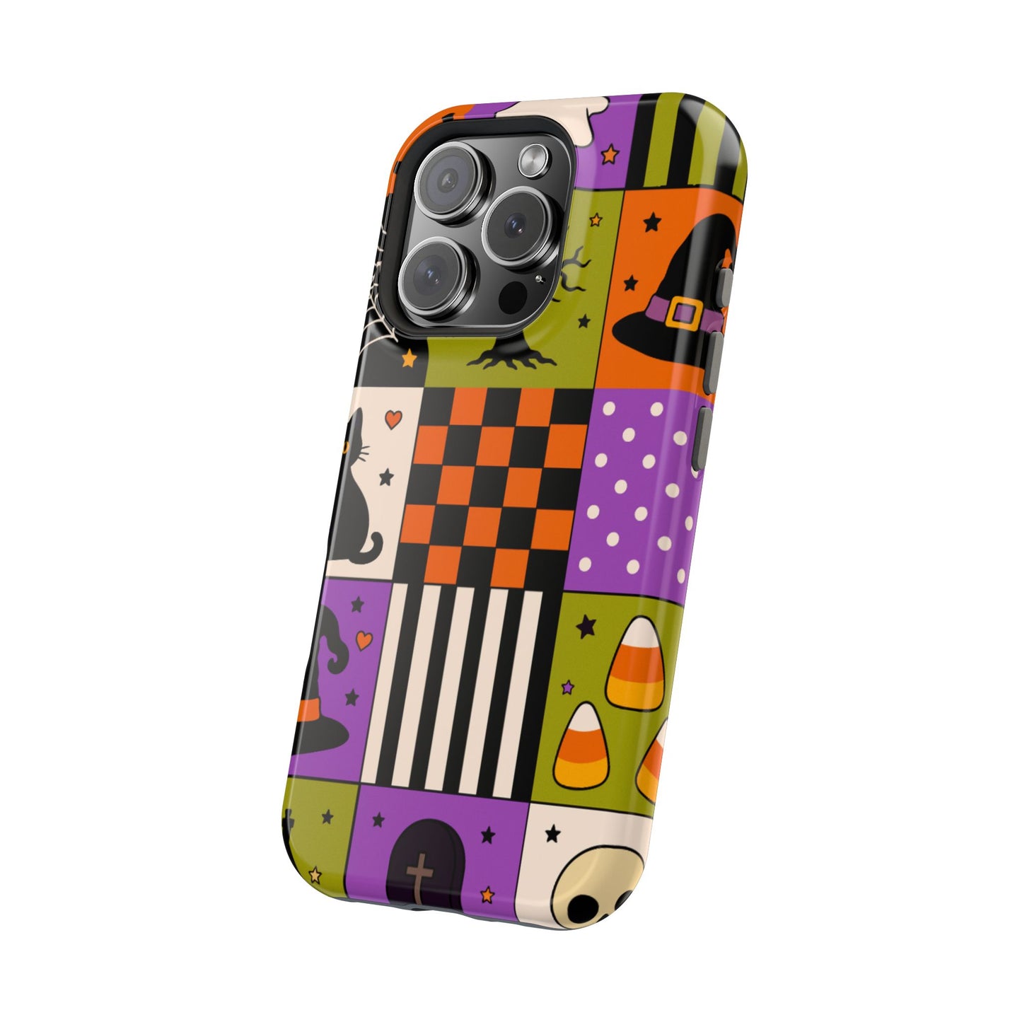 Wireless-Charging Compatible Case – Spooky Patchwork