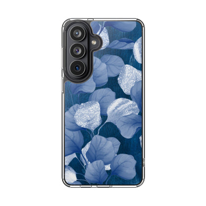 Clear Phone Case – October Blues – Compatible with iPhone 13–17 & Samsung Galaxy S25–S26 Series