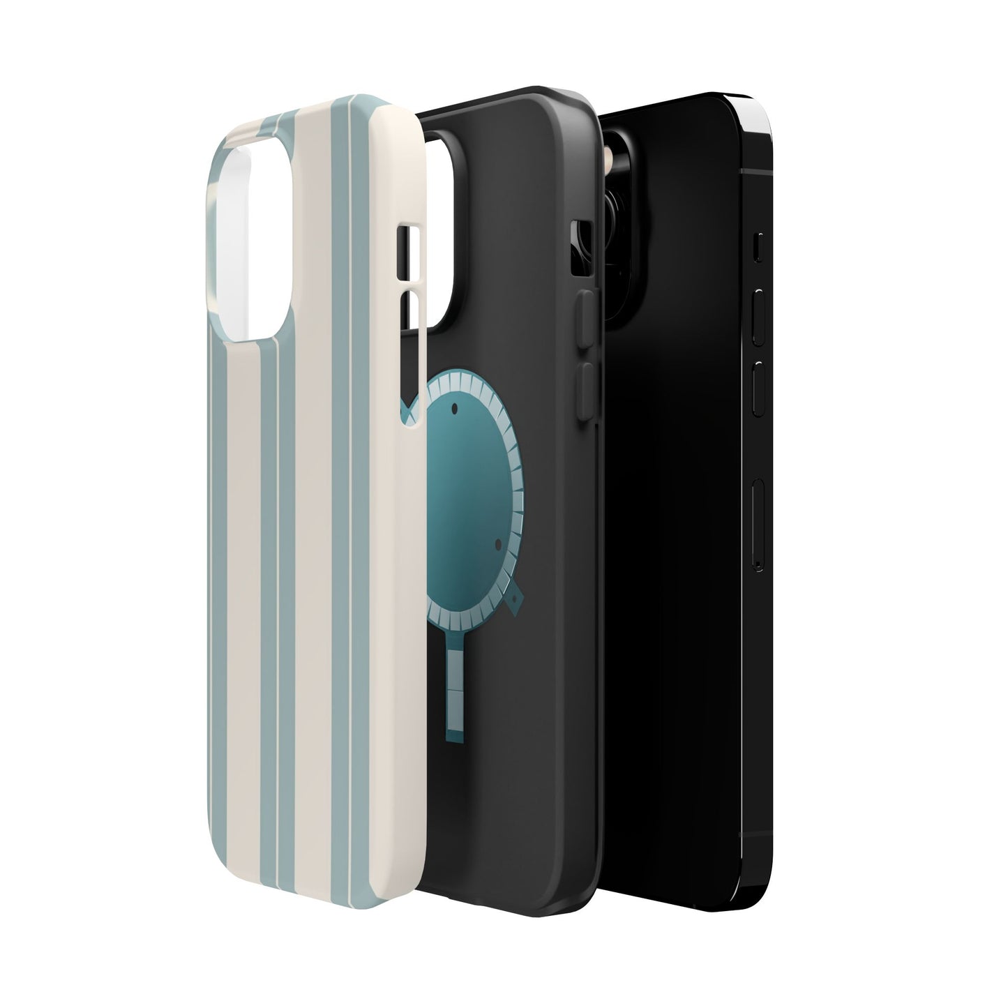 Wireless-Charging Compatible Case – Coastal Stripe