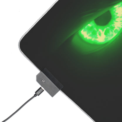 LED Gaming Mouse Pad – Neon Green Monster Eyes