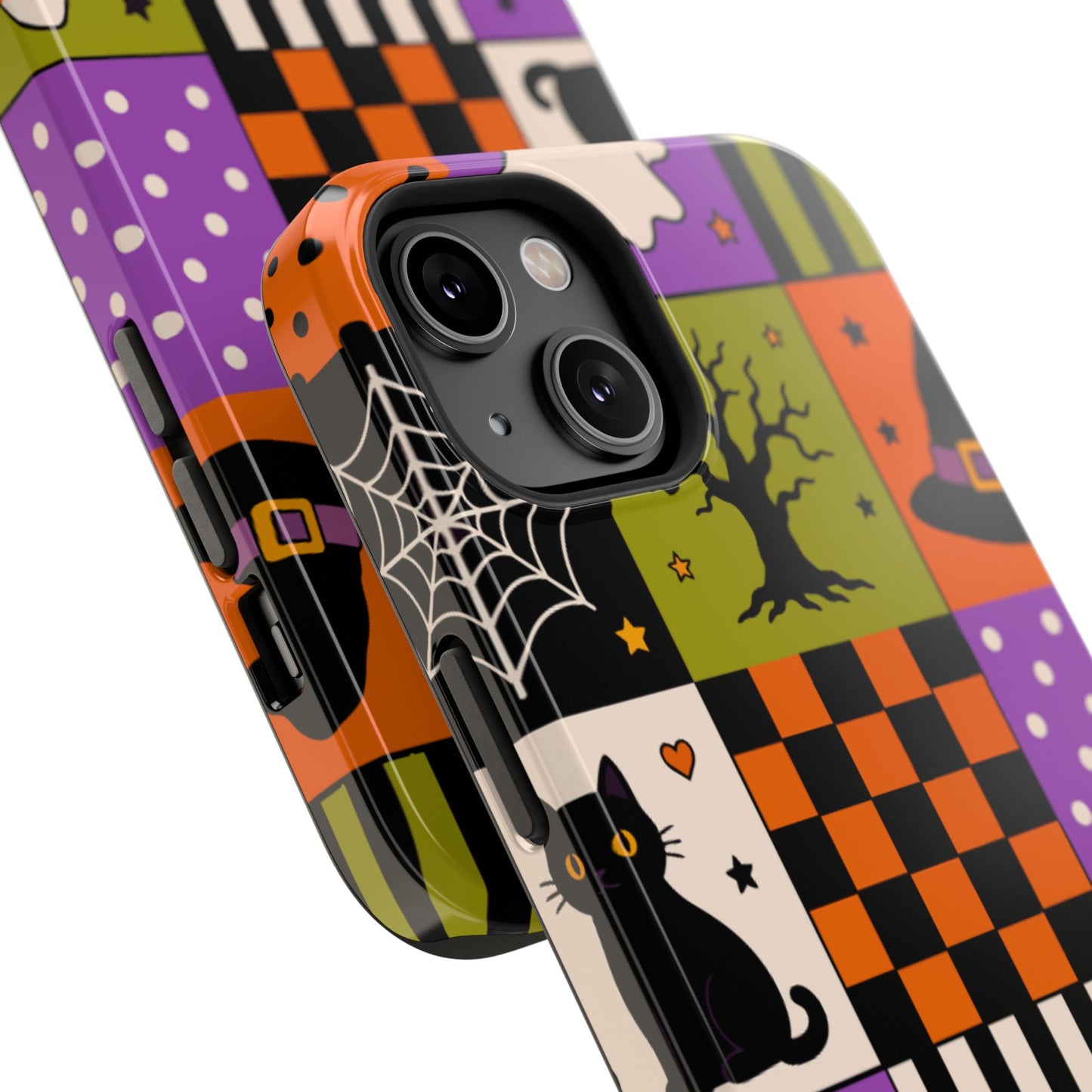 Impact-Resistant Phone Case – Spooky Patchwork