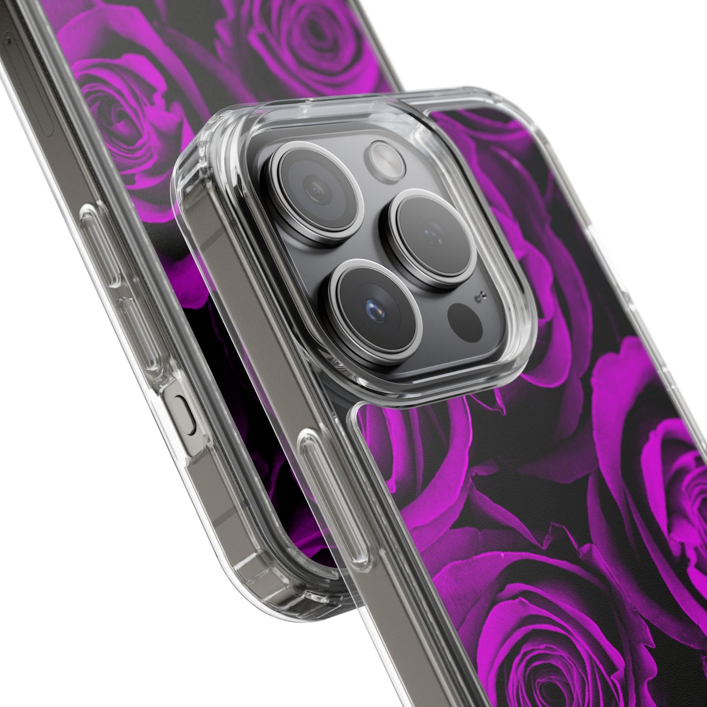 Clear Phone Case – Amethyst Roses