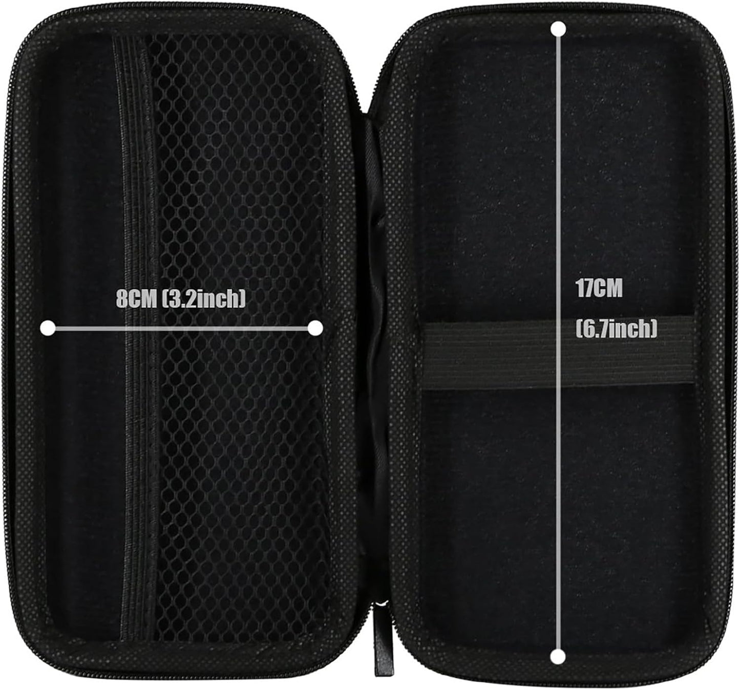 Shockproof Travel Essentials Organizer Charger Case, Space-Optimized Small Zipper Electronics Accessories Pouch Tech Cord Cable Power Bank Storage for Women Men, 6.5X3.2X1 in (Black)