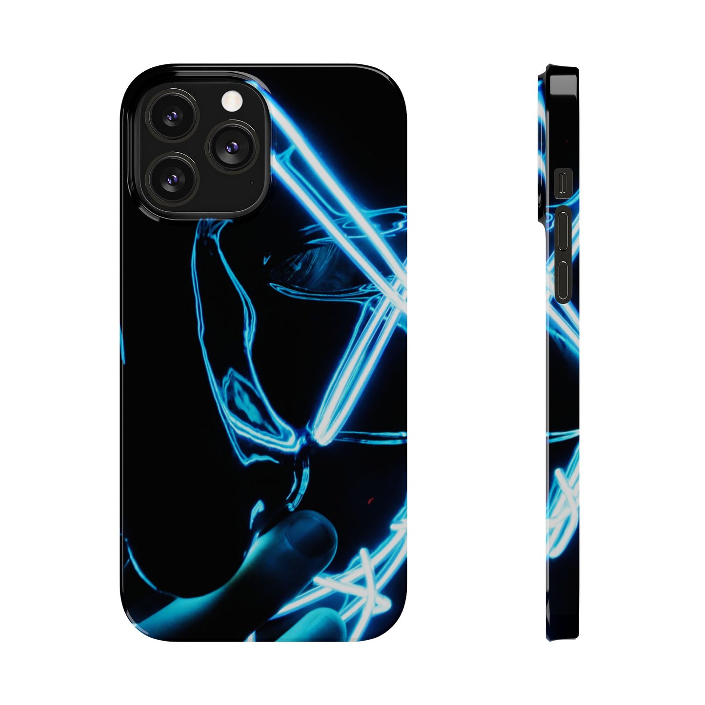 Neon Boba Slim Phone Case – Blue LED Tea Art