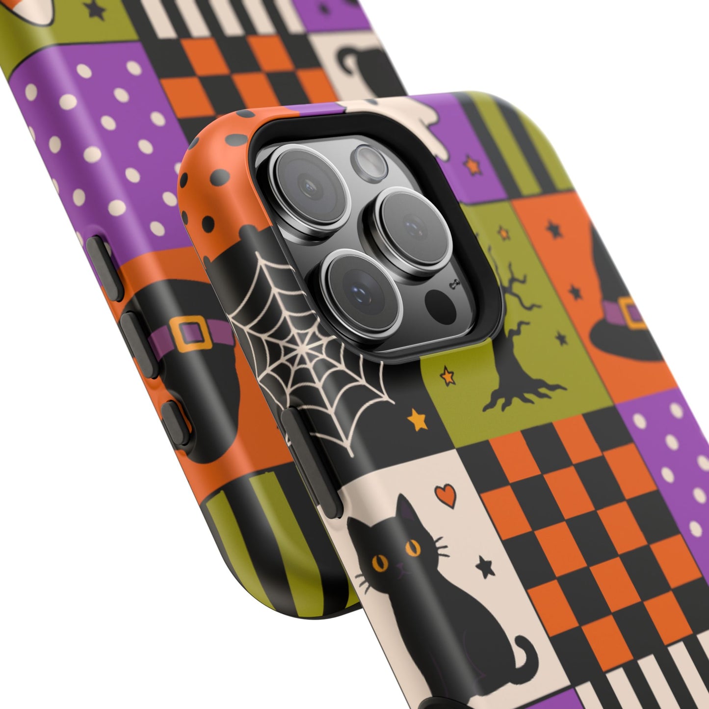 Wireless-Charging Compatible Case – Spooky Patchwork